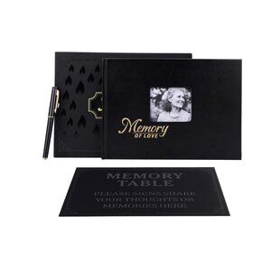 Elegant Funeral Guest Book for Memorial Service,112 Pages Funeral Sign in Book